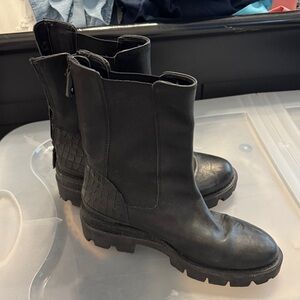 Sam Edelman Black Leather Mid-Calf Boots